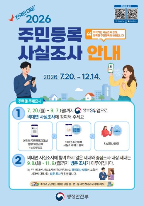 정읍시, 주민등록 사실조사…비대면 참여 9월 7일까지 기사 이미지
