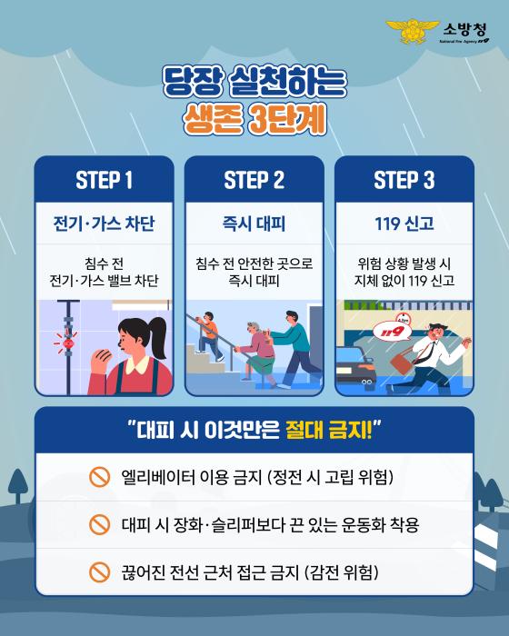 전주덕진소방서 ‘집중호우 발생 시 대처요령’ 안내 기사 이미지