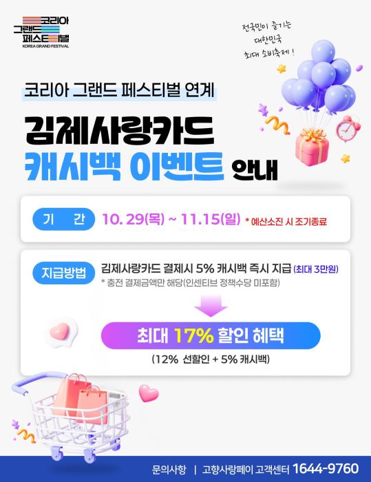 쓸수록 혜택 늘어나는 김제사랑카드 이벤트 추진 기사 이미지
